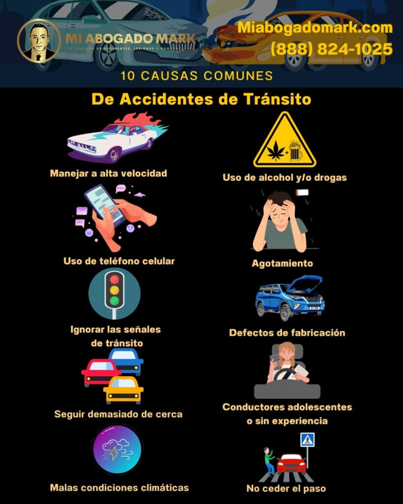 causas comunes de accidentes de tránsito