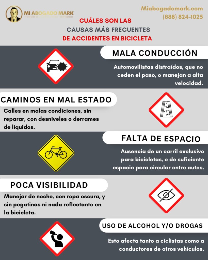 cuáles son las causas más frecuentes de accidentes en bicicletas