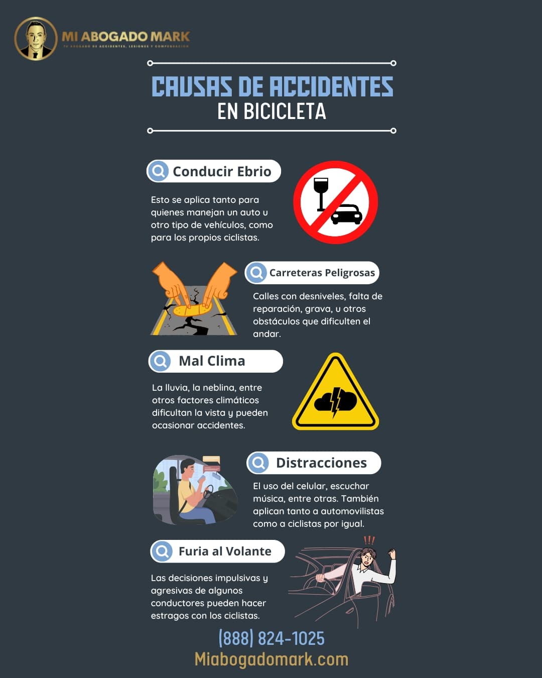 causas de accidentes en bicicleta