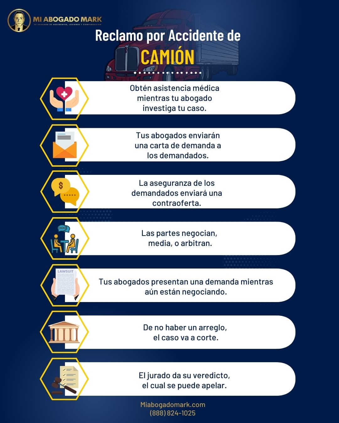 reclamo por accidente de camion